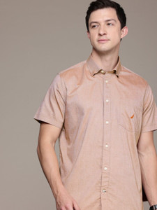 NAUTICA Men Solid Casual Brown Shirt