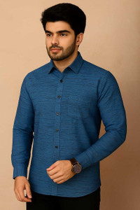 FIVRSTARFASHION Men Self Design Casual Grey Shirt