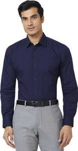 Raymond Men Solid Formal Dark Blue Shirt