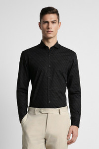 PETER ENGLAND Men Printed Formal Black Shirt