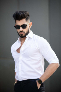 HouseOfCommon Men Solid Casual White Shirt