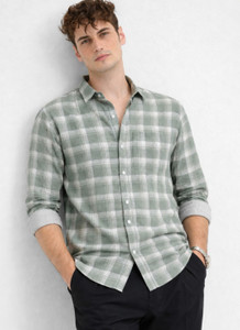 U TURN Men Checkered Casual Grey Shirt