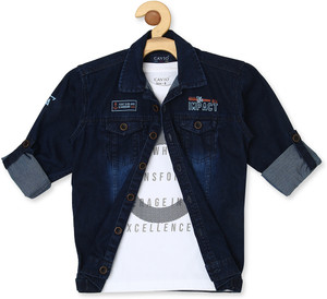CAVIO Boys Solid Casual Blue Shirt