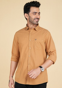 Allen Solly Men Solid Casual Brown Shirt