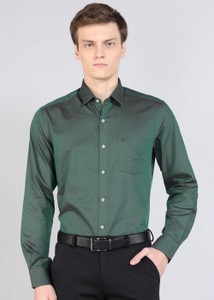 ARROW Men Self Design Formal Green Shirt