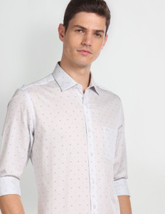 ARROW Men Printed Casual Blue Shirt