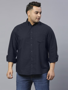 High Star Men Solid Casual Black Shirt