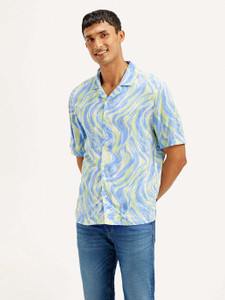 LEVI'S Men Printed Casual Blue Shirt