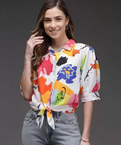 TANDUL Women Printed Casual Multicolor Shirt