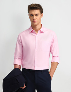 ARROW Men Solid Formal Pink Shirt