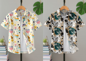 BHUVA ENTERPRISE Boys Graphic Print, Floral Print Casual Multicolor Shirt