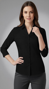 Prieto Women Solid Formal Black Shirt