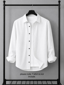 Marmic Fab Men Solid Casual White Shirt - Image 4