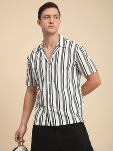 Voroxy Men Striped Casual Multicolor Shirt