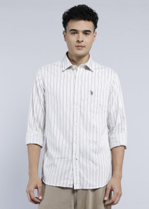 U.S. POLO ASSN. Men Striped Casual White Shirt - Image 6