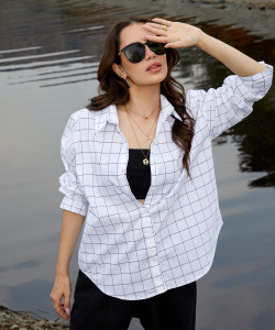 CAMPUS SUTRA Women Printed Casual White Shirt