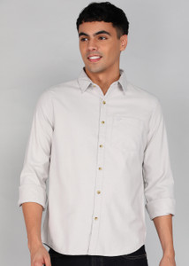 WROGN Men Solid Casual Grey Shirt