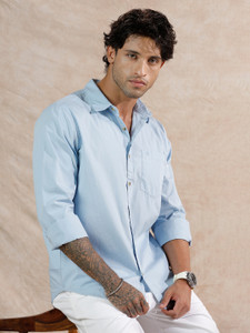 WROGN Men Light Blue Casual Shirt - Image 6