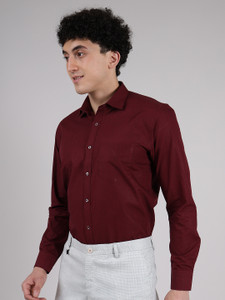 HOFFMEN Men Solid Formal Maroon Shirt