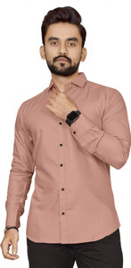 NIVICK Men Solid Formal Orange Shirt