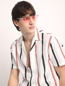 Voroxy Men Striped Casual Multicolor Shirt