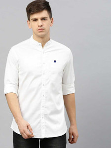 FUBAR Men Solid Casual White Shirt