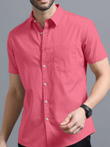 VTEXX Men Solid Casual Pink Shirt