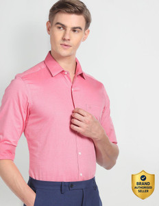 ARROW Men Solid Formal Pink Shirt