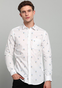 INTEGRITI Men Printed Casual White Shirt
