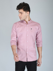FUBAR Men Solid Casual Pink Shirt