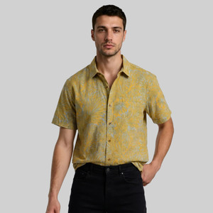 Unimod Men Yellow Printed Casual Shirt - Image 5