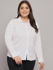 FUNDAY FASHION Women Solid Casual White Shirt