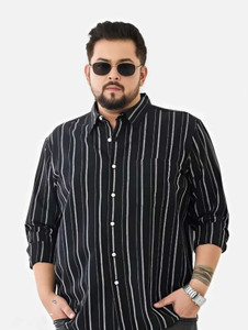 JILANI CREATION Men Striped Casual Black Shirt