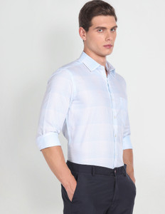 ARROW Men Checkered Formal Blue Shirt