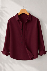 mozero Men Maroon Casual Shirt - Image 4