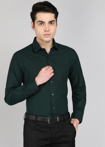ARROW Men Self Design Formal Green Shirt