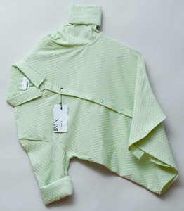 N AND J Men Self Design Casual Light Green Shirt
