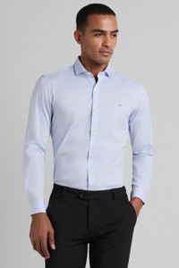 PETER ENGLAND Men Solid Formal Blue Shirt