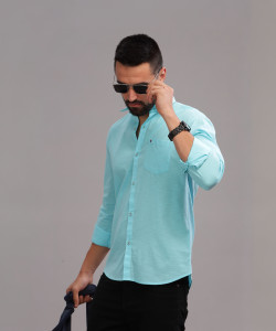 BLUE SQUAD Men Light Blue Shirt - Image 6