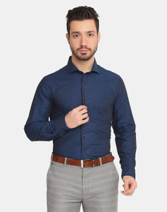 Blackberrys Men Solid Formal Blue Shirt