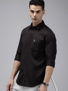 U.S. POLO ASSN. Men Solid Casual Black Shirt