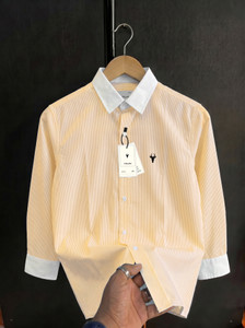 vdlooks Men Striped Yellow, White Shirt - Image 3