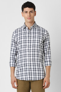 VAN HEUSEN SPORT Men Checkered Casual Grey Shirt