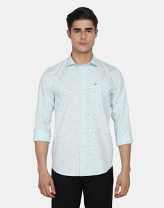 Blackberrys Men Printed Casual Green Shirt