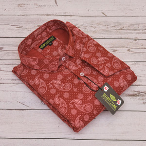 SHIRTZONE Men Floral Print Casual Maroon Shirt