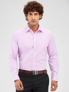 Raymond Men Solid Formal Purple Shirt