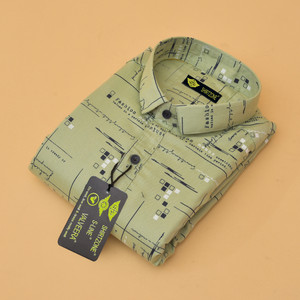 SHIRTZONE Men Printed Casual Light Green, Black, White Shirt
