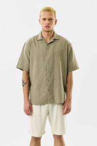 Snitch Men Self Design Casual Green Shirt