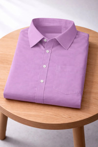 Brown Deer Men Solid Formal Purple Shirt