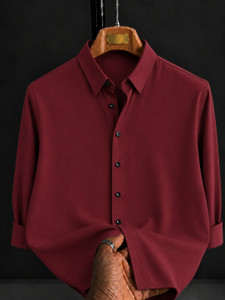 JACKBELLA Men Maroon Casual Shirt - Image 2